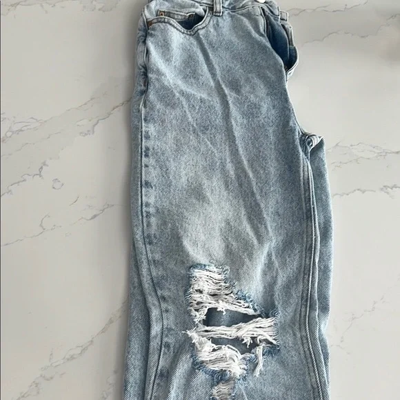 Pacific Sunwear Blue Boyfriend Jeans with Distressed Look - Picture 8 of 9